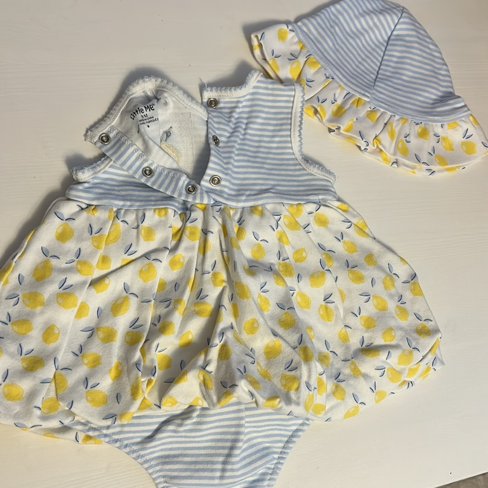 Little Me baby girl bodysuit dress sunsuit 6-9 months - Picture 2 of 3
